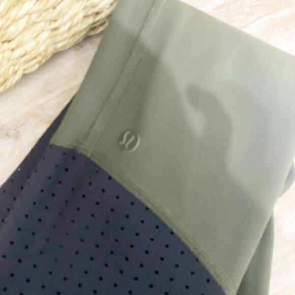 lululemon green mesh zipper high waisted leggings size 2 - Picture 6 of 8